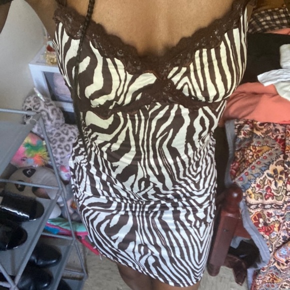 BROWN ZEBRA PRINT DRESS - Picture 3 of 3